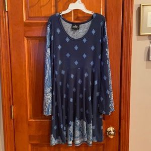 Blue Long Sleeve Dress